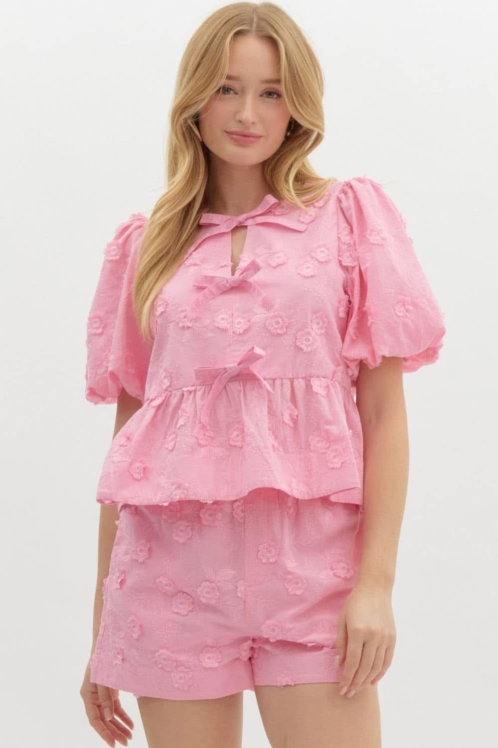 Peplum Floral Top (has matching Shorts)
