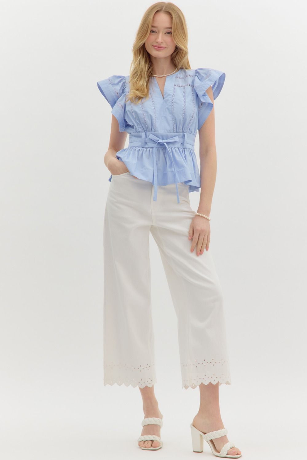 Flutter Sleeve Poplin Top