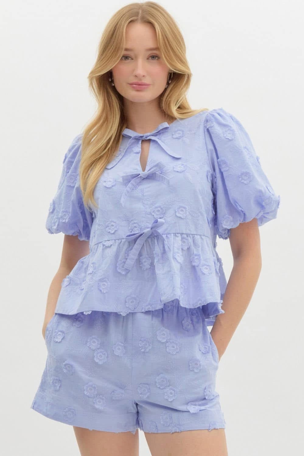 Peplum Floral Top (has matching Shorts)