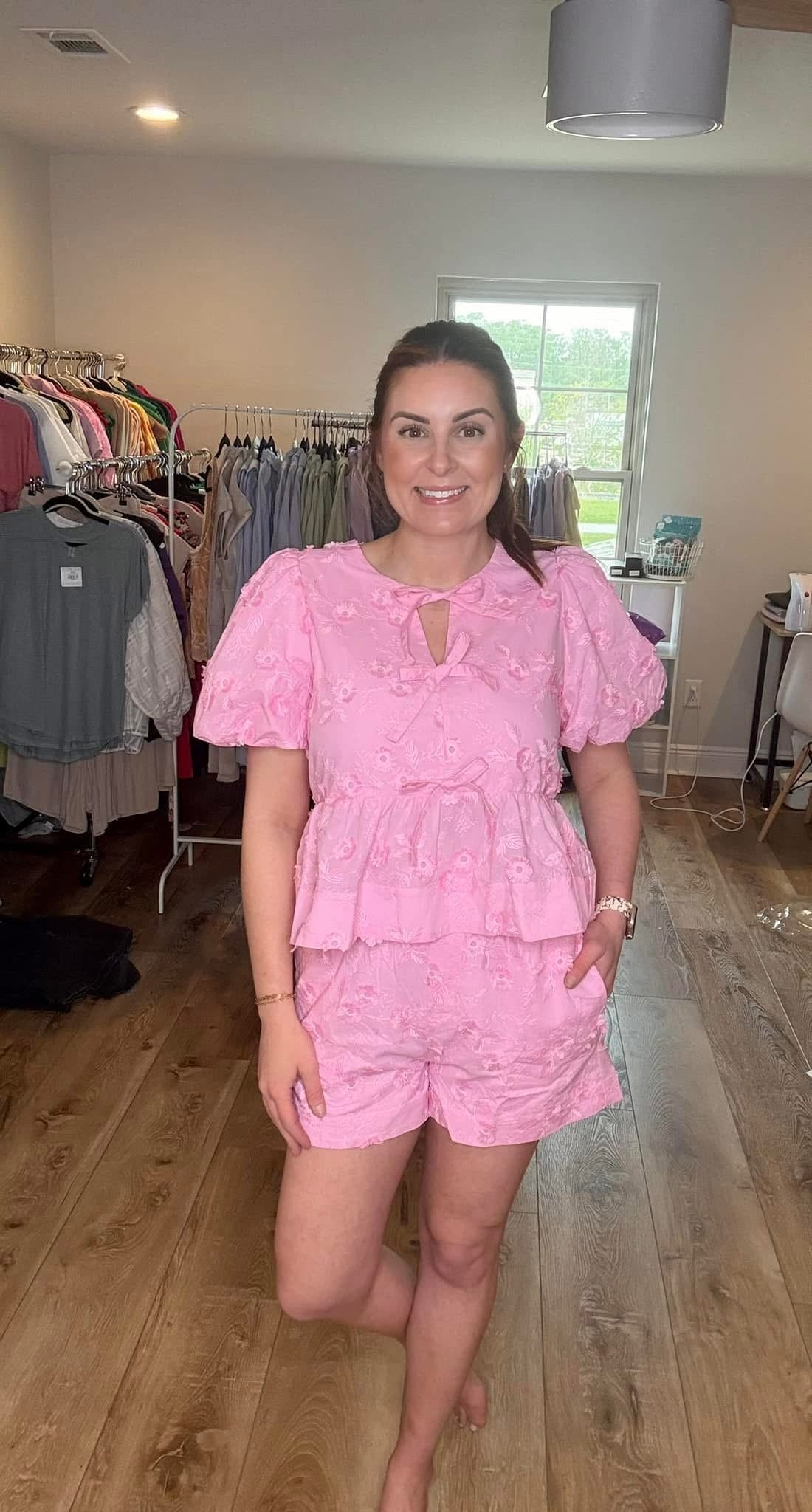Peplum Floral Top (has matching Shorts)