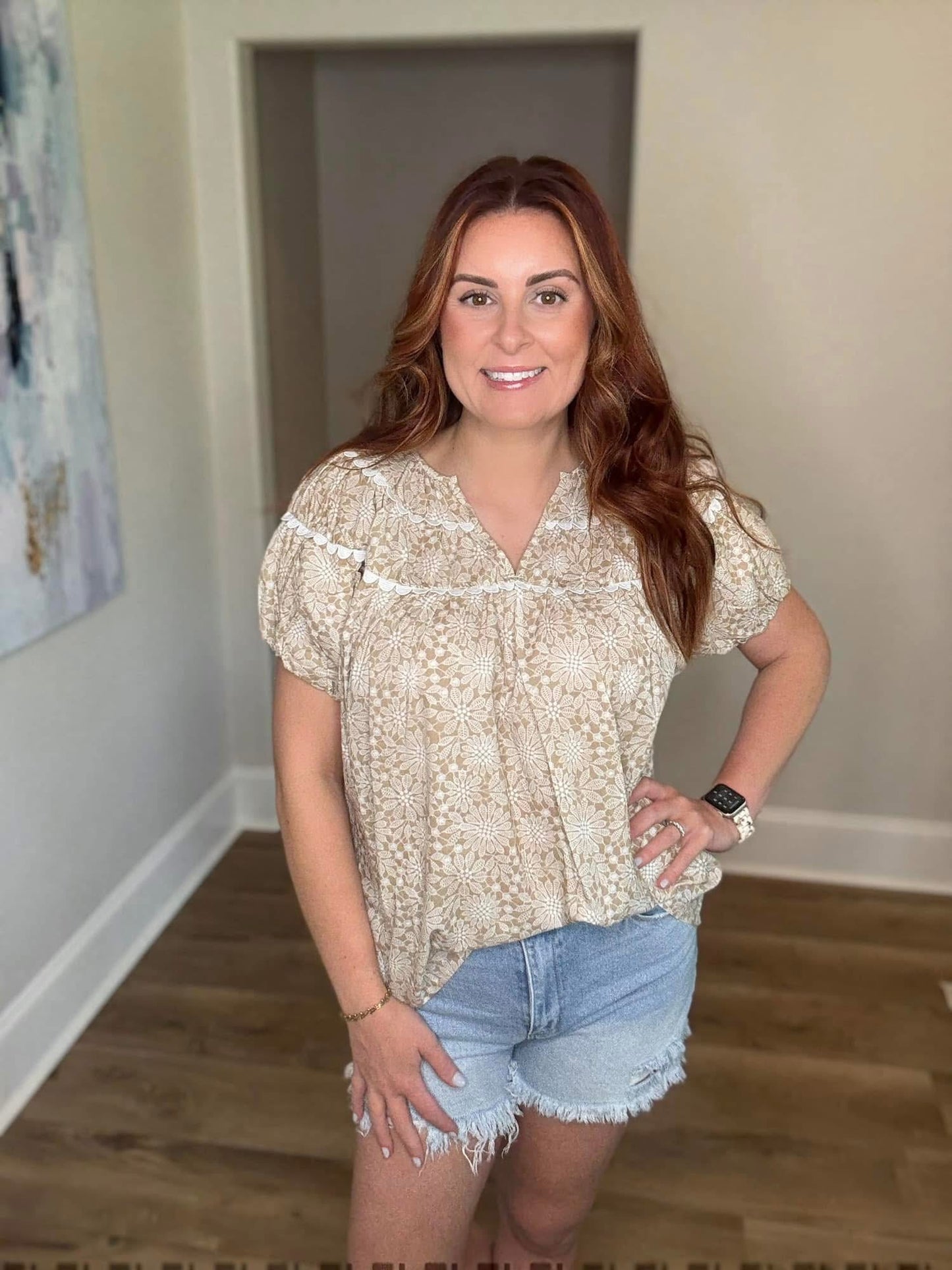 Floral Puff Sleeve Top