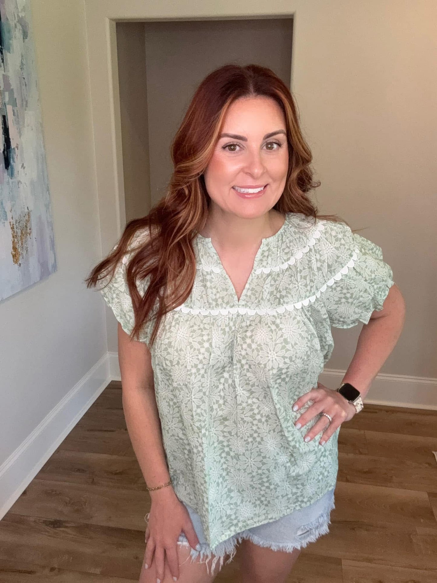 Floral Puff Sleeve Top