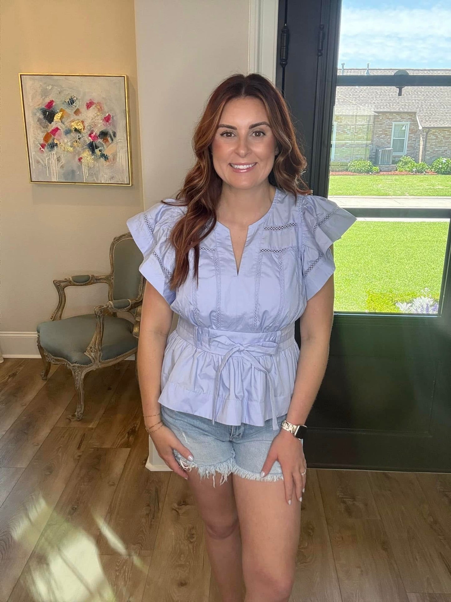 Flutter Sleeve Poplin Top