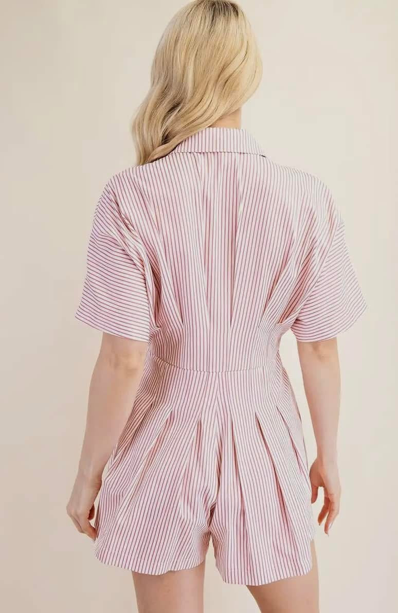 Pleated Fitted Romper