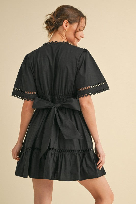 Lace Trim Baby Doll Dress