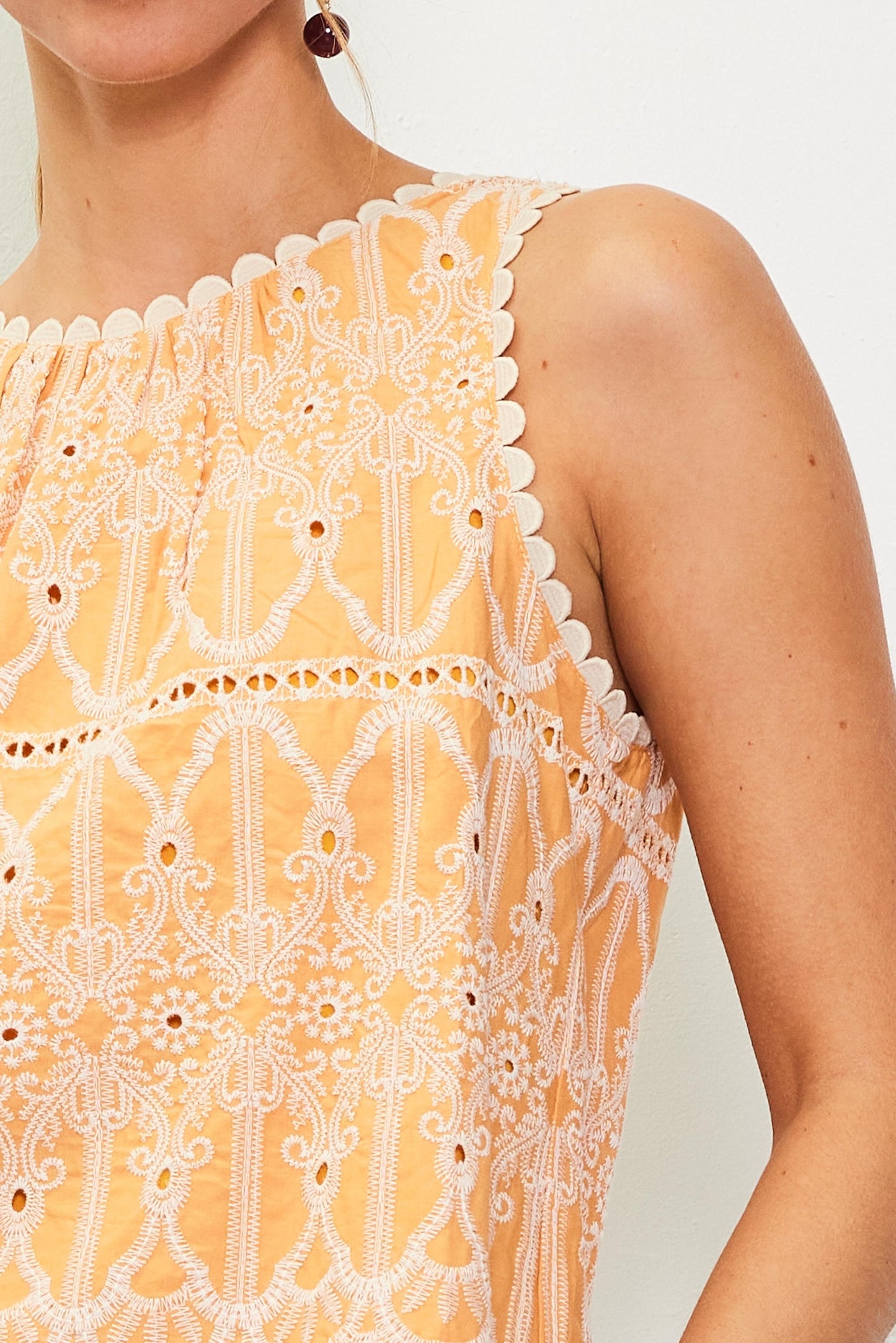 Woven Detail Sleeveless Top