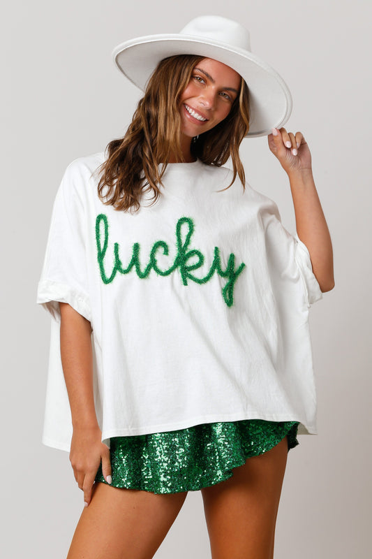 St. Patrick's 'Lucky' Lurex Yarn Top