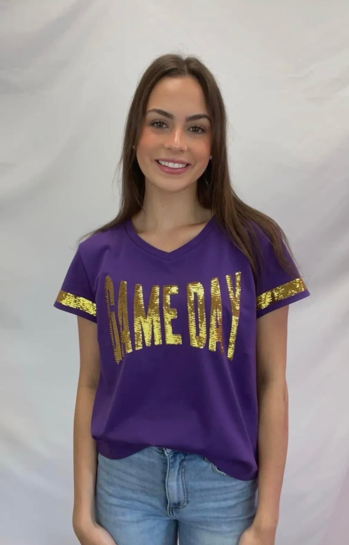 GAME DAY GOLD SPARKLE SHIRT