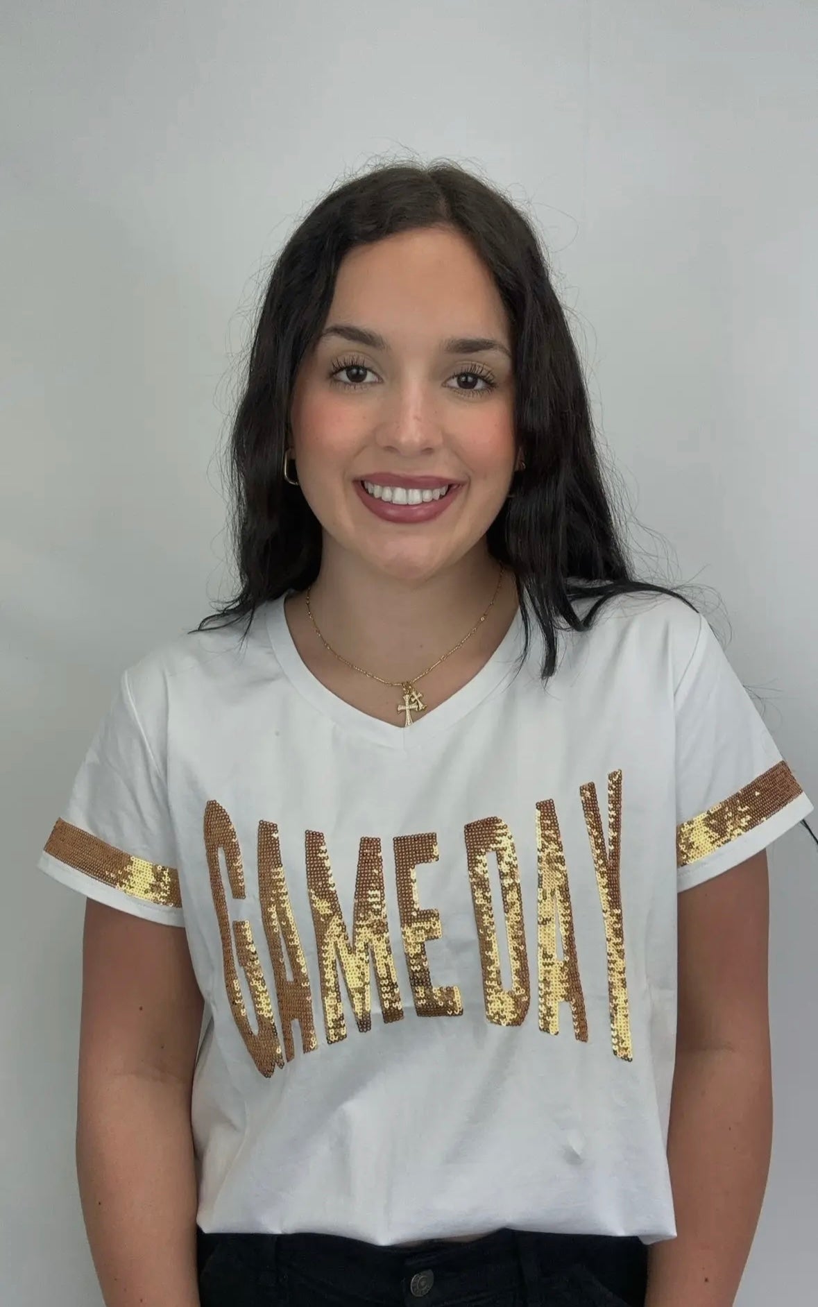 GAME DAY GOLD SPARKLE SHIRT