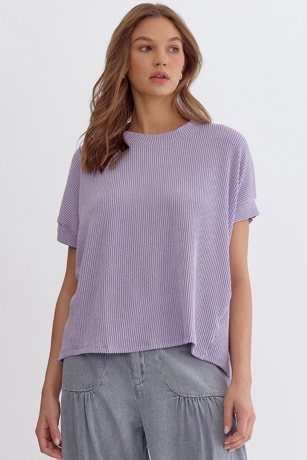 Ribbed Short Sleeve Top