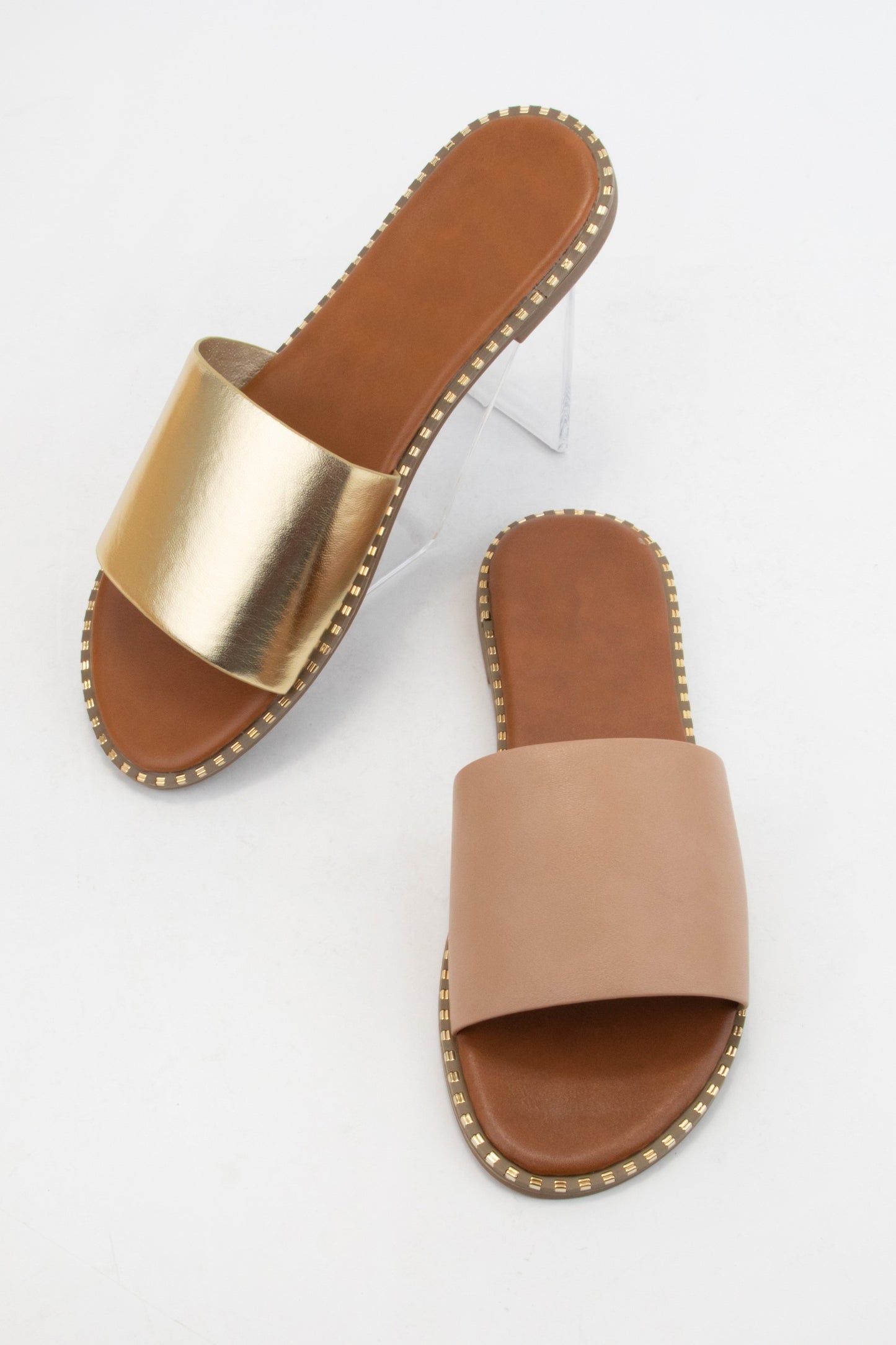 Metal Decor Slide Sandal