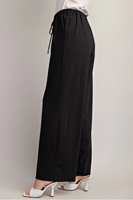 Elastic Waist Wide Leg Pants