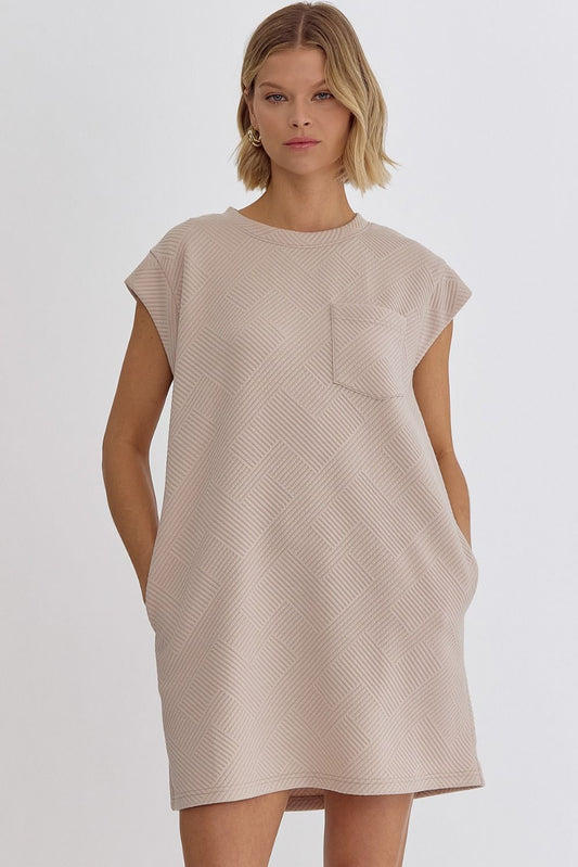 Texture Short Sleeve Dress