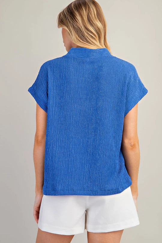 Textured Short Sleeve Top