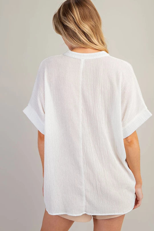 V-Neckline Short Sleeve Top