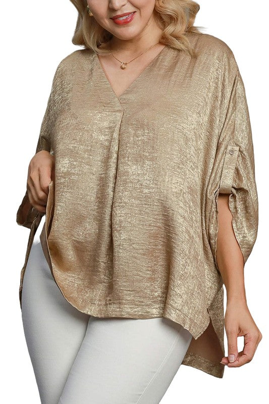 Oversized Metallic Gold Top