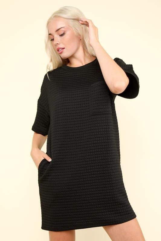 Quilted Basic Shift Dress