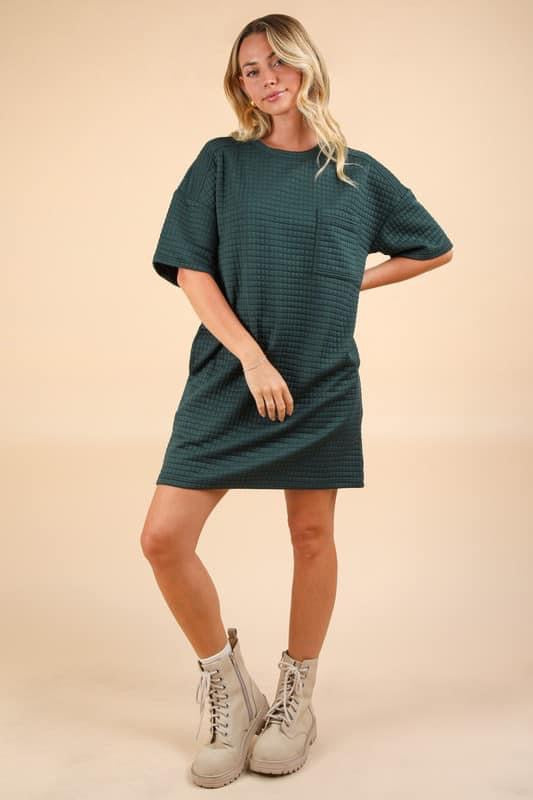 Quilted Basic Shift Dress