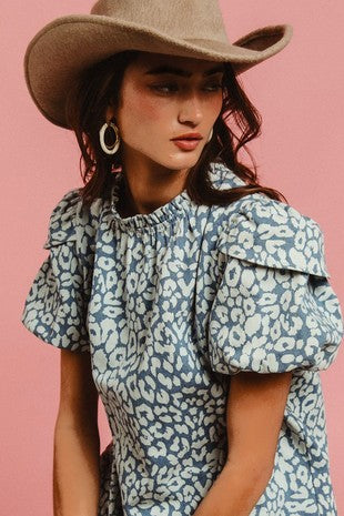 Leopard Denim Top